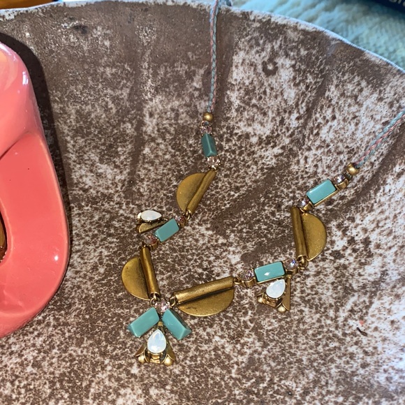 J. Crew chunky costume necklace on *adjustable* braided rope chain - Picture 2 of 7